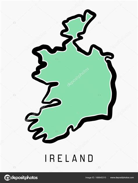 Irland Einfache Karte Vektorgrafik Lizenzfreie Grafiken © Tupungato