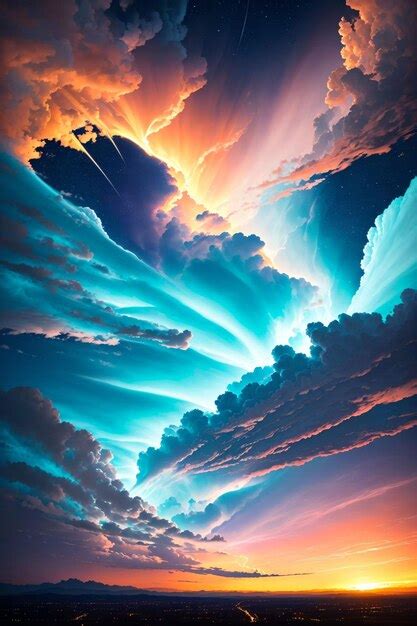 Premium Ai Image Colorful Amazing Sky With Clouds