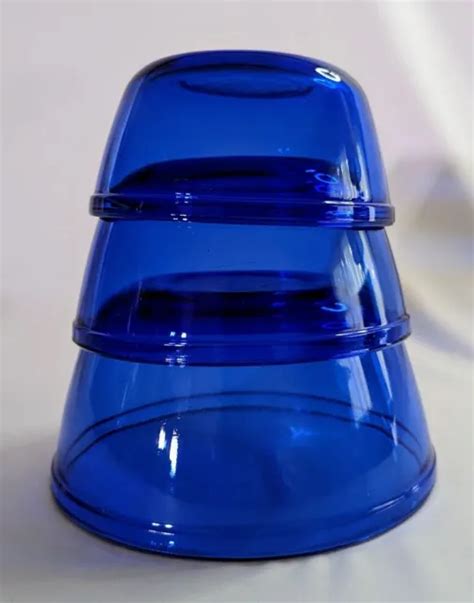 VINTAGE ANCHOR HOCKING Ovenware COBALT BLUE GLASS Set Of 3 Nesting