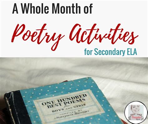 National Poetry Month A Whole Month Of Poetry Activities For Secondary