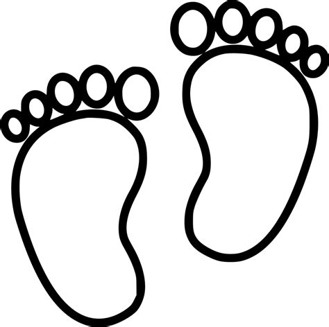 Footprint Svg Black And White Baby Clipart Full Size Clipart