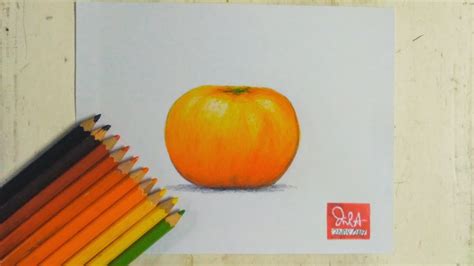 How To Draw A Mandarin Orange With Color Pencils Tutorial