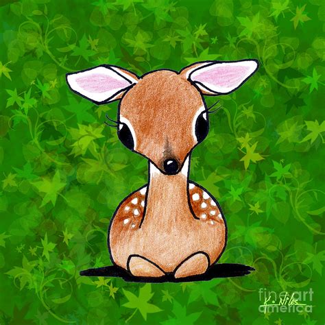 Forest Fawn Drawing By Kim Niles
