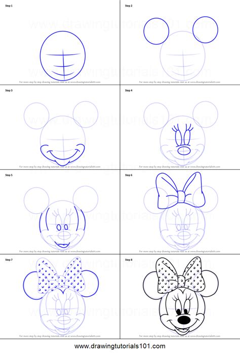 This will help us immediately mark out the basic proportions and the pose of the character we are step 4. How to Draw Minnie Mouse Face from Mickey Mouse Clubhouse ...