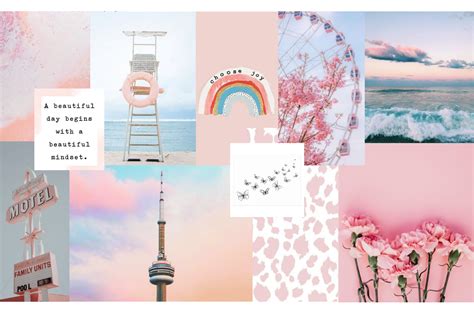 Light Pink Aesthetic Collage Wallpaper Laptop Pic Melon