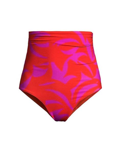 Cala De La Cruz Flora Scarlett High Waisted Bikini Bottom In Pink Lyst