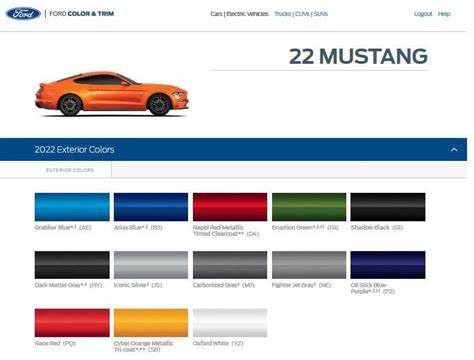 2022 Mustang Exterior Color Options Mustang Fan Club