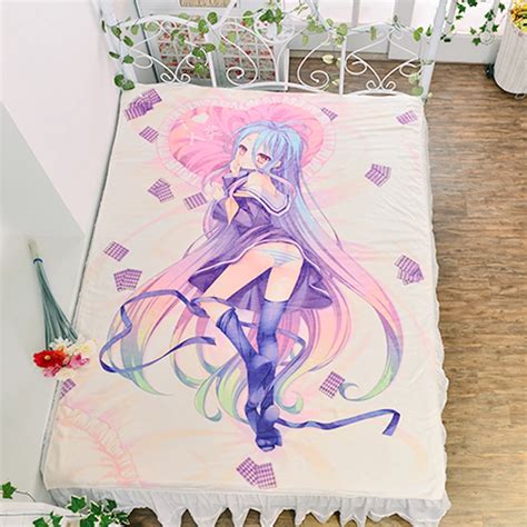 Free Shipping New Animation No Game No Life Shi Ro Anime Bed Bedding Sheets Flannel Mattress