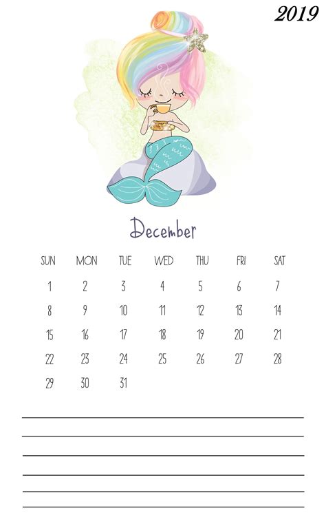 Unique 25 Cute December 2019 Calendar Wall Floral Desk Template