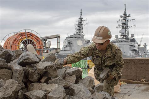 Us Navy Seabees Deployed With Nmcb 5s Detail Sasebo Conduct Critical