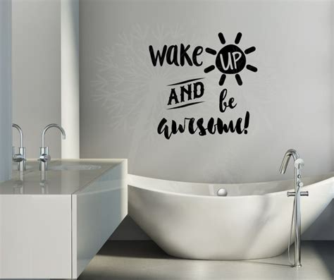 Wake Up And Be Awesome Inspirational Wall Decals Vinyl Lettering Sticker Art For Home Decor