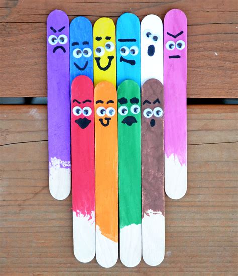 Colorful Popsicle Sticks Craft Stick Puppets Pinterest Craft