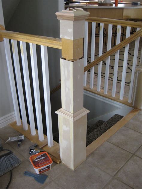 Compare click to add item gilpin inc.® 1.25 x 1.25 x 48 black newel post to the compare list. update a banister with DIY newel post and spindles - TDA ...