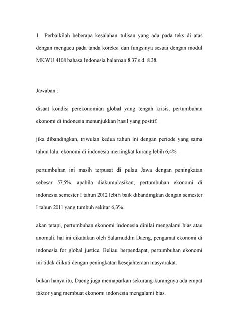 Tugas Bahasa Indonesia Perbaikilah Beberapa Kesalahan Tulisan Yang