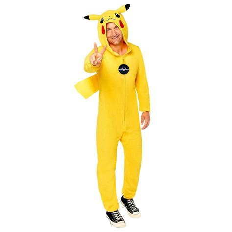 adult s unisex pokemon pikachu costume fancy dress vip