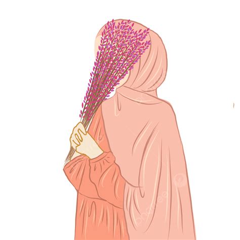 A Hijab Girl Holding Flowers Holding Flowers Hijab Girl Muslimah
