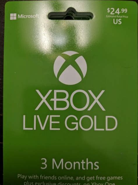 Microsoft Xbox Live 3 Month Gold Membership Card For Sale Online Ebay
