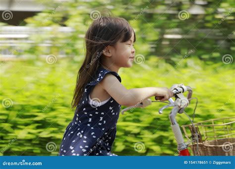Japanese Girl Riding On The Bicycle Stock Image Image Of Clear Girl