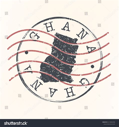 Ghana Stamp Postal Map Silhouette Seal Stock Vector Royalty Free