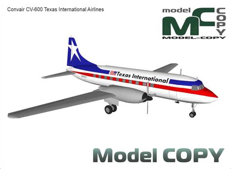 Convair Cv 600 Texas International Airlines 3d Model 65489 Model