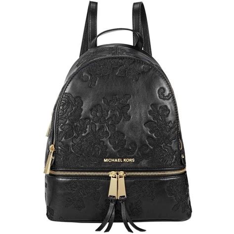 Michael Michael Kors Rhea Leather Lace Medium Backpack Black 642 565