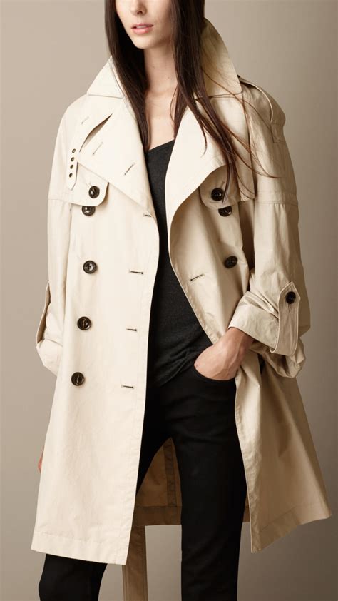 Lyst Burberry Oversize Dolman Sleeve Trench Coat In Natural