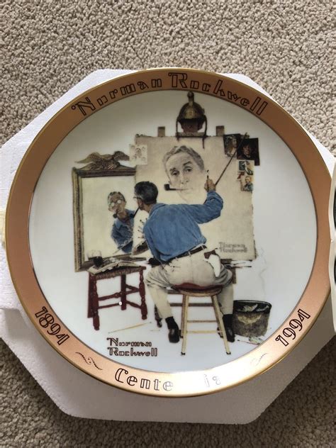 Mavin Norman Rockwell Plate Vintage Triple Self Portrait