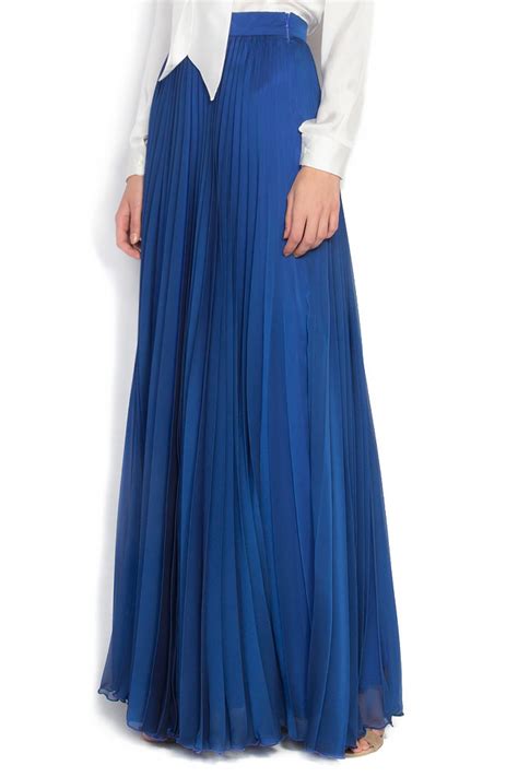 Pleated Silk Blend Maxi Skirt Maxi Skirts Made To Measure