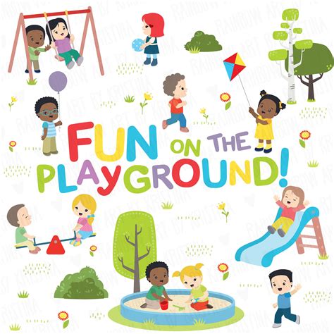 Children At The Playground Activities Clip Art Kids Playing Clipart