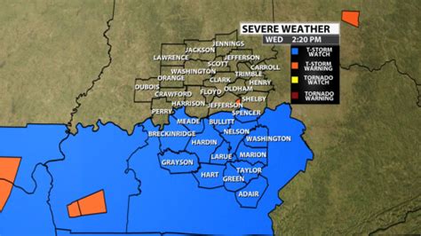 Severe T Storm Watch Issued For Parts Of Our Area Wdrb Weather Blog