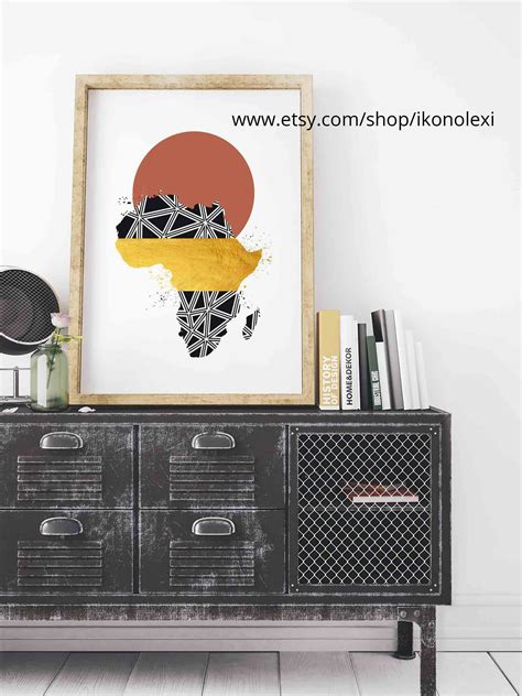 Map of Africa wall art African art Afrocentric art poster | Etsy