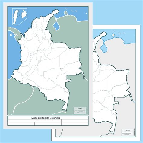 Mapas Políticos De Colombia En Blanco Vector Vector Clipart
