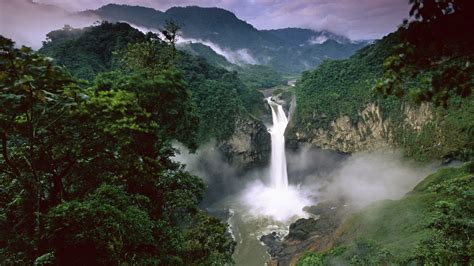 Download Rainforest Nature Waterfall Hd Wallpaper