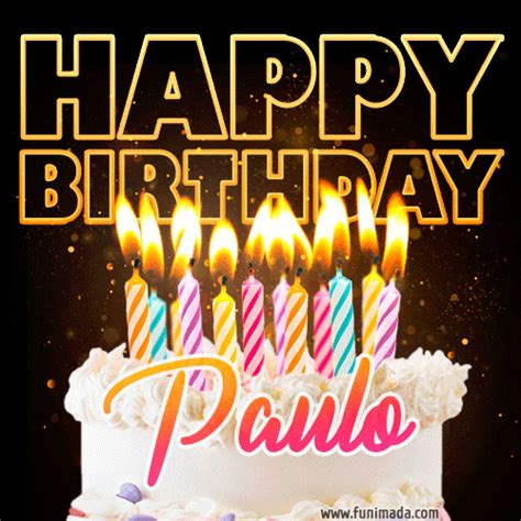 Paulo Animated Happy Birthday Cake Gif For Whatsapp Funimada Com
