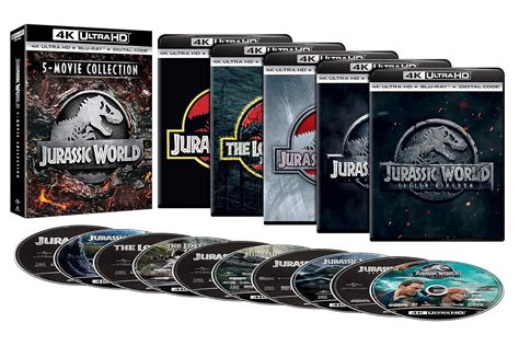 Jurassic World 5 Movie Collection [blu Ray] Uk Sam Neill Laura Dern Jeff Goldblum