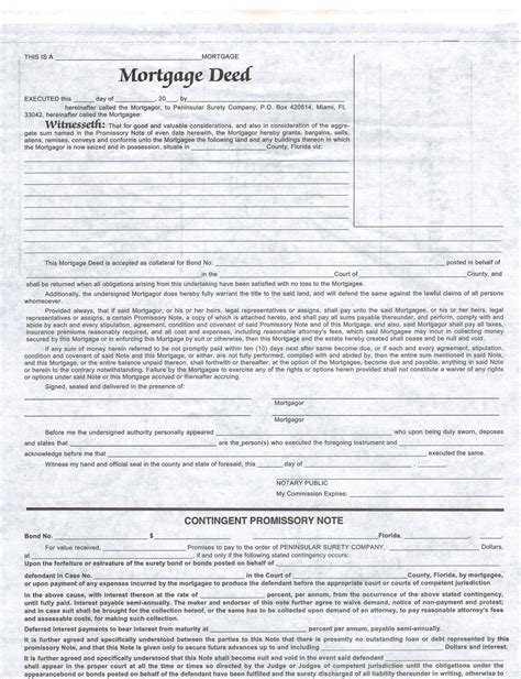 Mortgage Deed Form Free Printable Documents