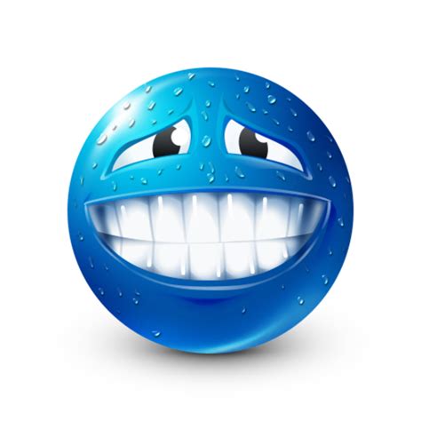 Bluemoji Uncomfortable Smile Blue Emoji Know Your Meme