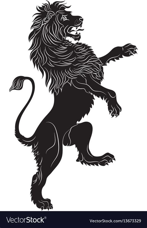 Rampant Lion Heraldic Symbol Royalty Free Vector Image