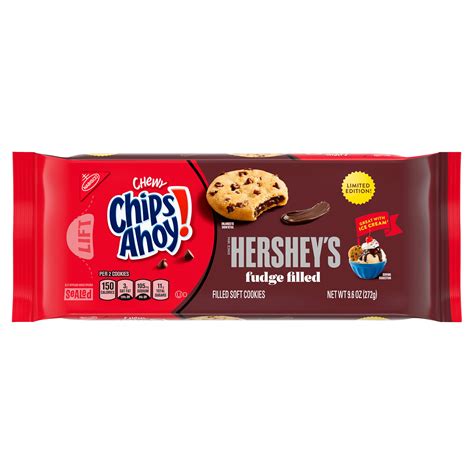Chips Ahoy Chewy Hersheys Fudge Filled Chocolate Chip Cookies