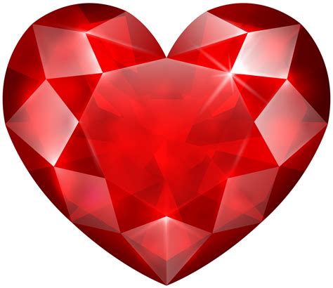 Red Crystal Heart Png Clip Art Image