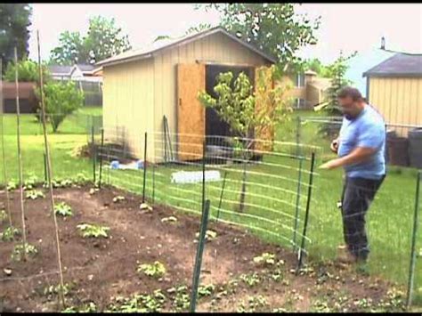 Chicken wire is very thin and unobtrusive. Garden Trellis welded wire fence Installation - YouTube