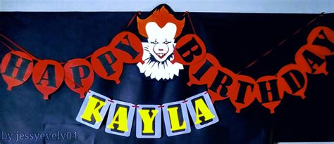 It Pennywise Clown Handmade Party Banner Inspired By The Movie It By
