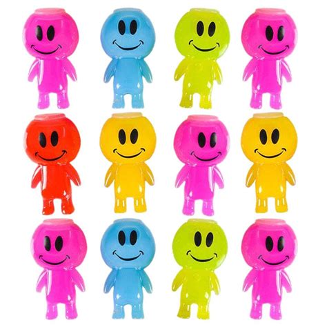Smiley Face Slime Pack Of 12 Colored Gooey Slimes In A Smiley Face