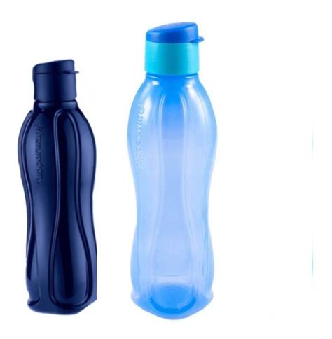 2 Botella Tupperware Eco Twist Azul 1 L Y Azul Solido 750 Ml Mercado