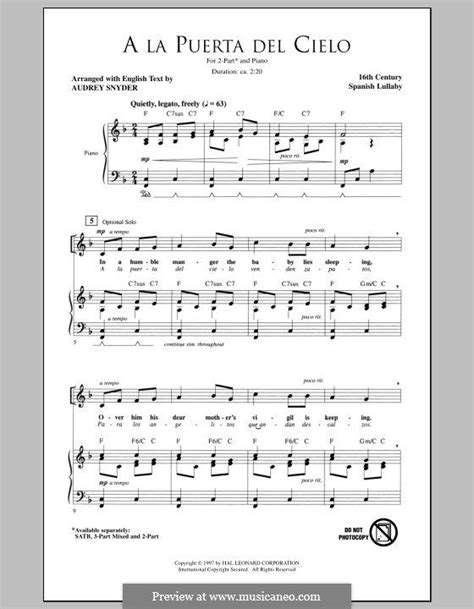 A La Puerta Del Cielo For Choir By Folklore Sheet Music Notes Music