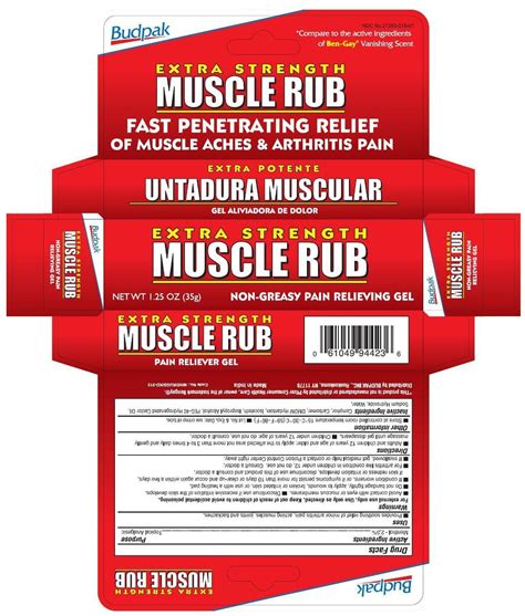 In october, try using the code blue. Budpak Muscle Rub (gel) Budpak Inc.