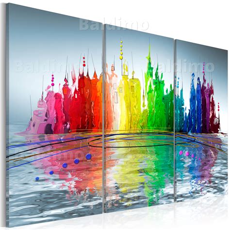Wohnzimmer bilder kaufen exklusive auswahl hochwertige fotokunst inspiration tolle.finden sie von über 3.000 werken das richtige bild für ihr wohnzimmer. WANDBILDER XXL ABSTRAKT STADT BUNT LEINWAND BILDER DRUCKE ...