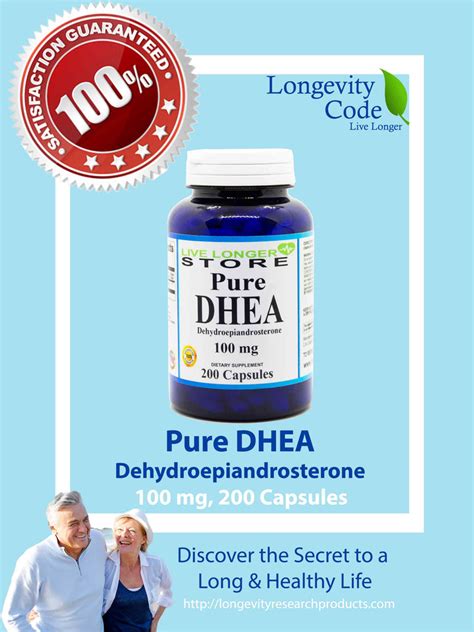 pure dhea 100 mg 200 caps longevity code live longer