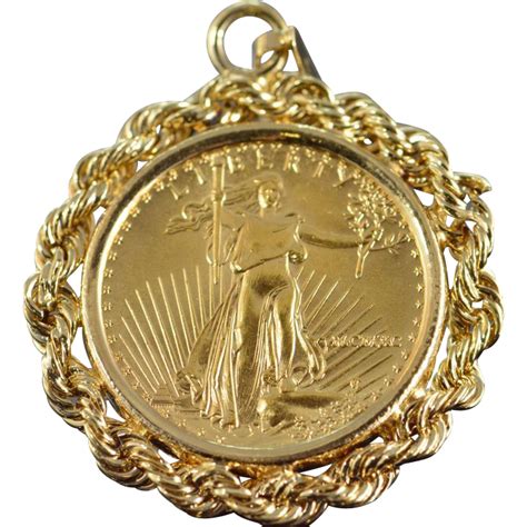 Gold Liberty 5 Dollar Coin In 14k Rope Bezel Yellow Gold Sold On Ruby Lane