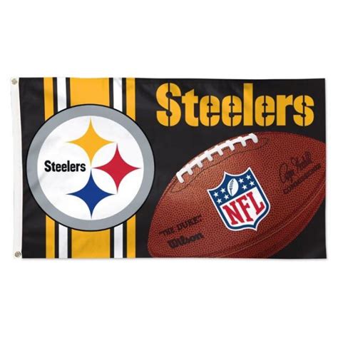 Pittsburgh Steelers Wordmark Football 3x5 Flag